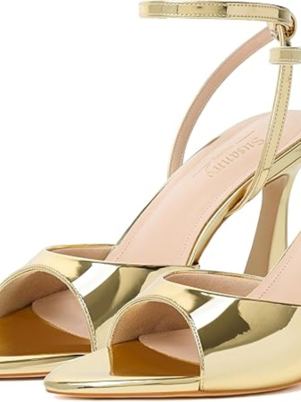 High Heels for Women Pointed Open Toe Strappy Chunky Block Heels Ankle Strap St